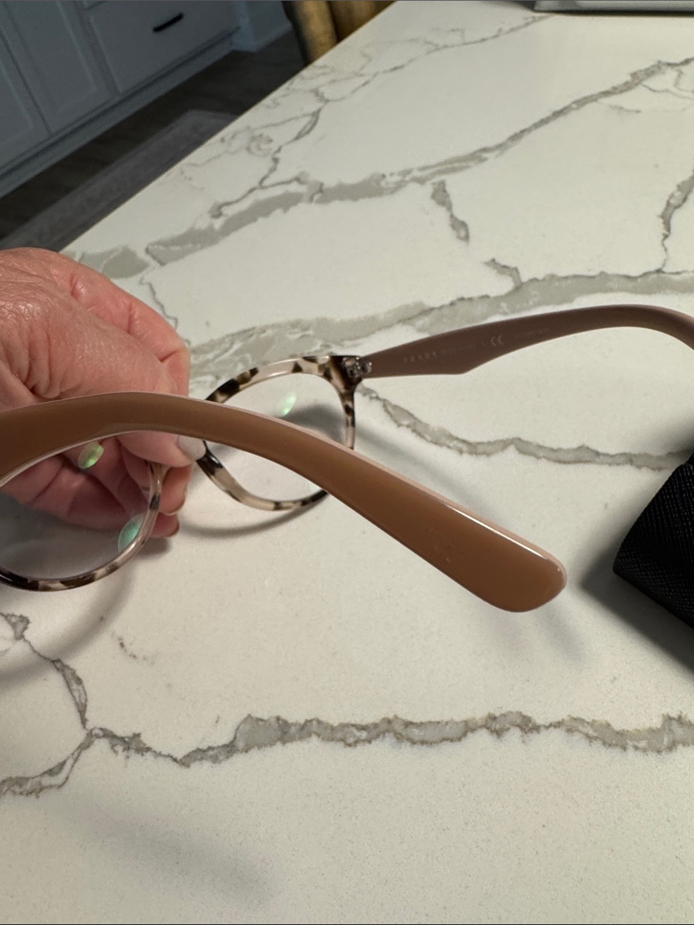 Prada Women’s Cat-Eye Tortoiseshell Glasses - nude pink/brown with case/box/wipe - Picture 9 of 10